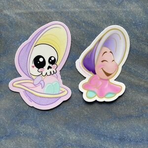 Alice in wonderland clam stickers